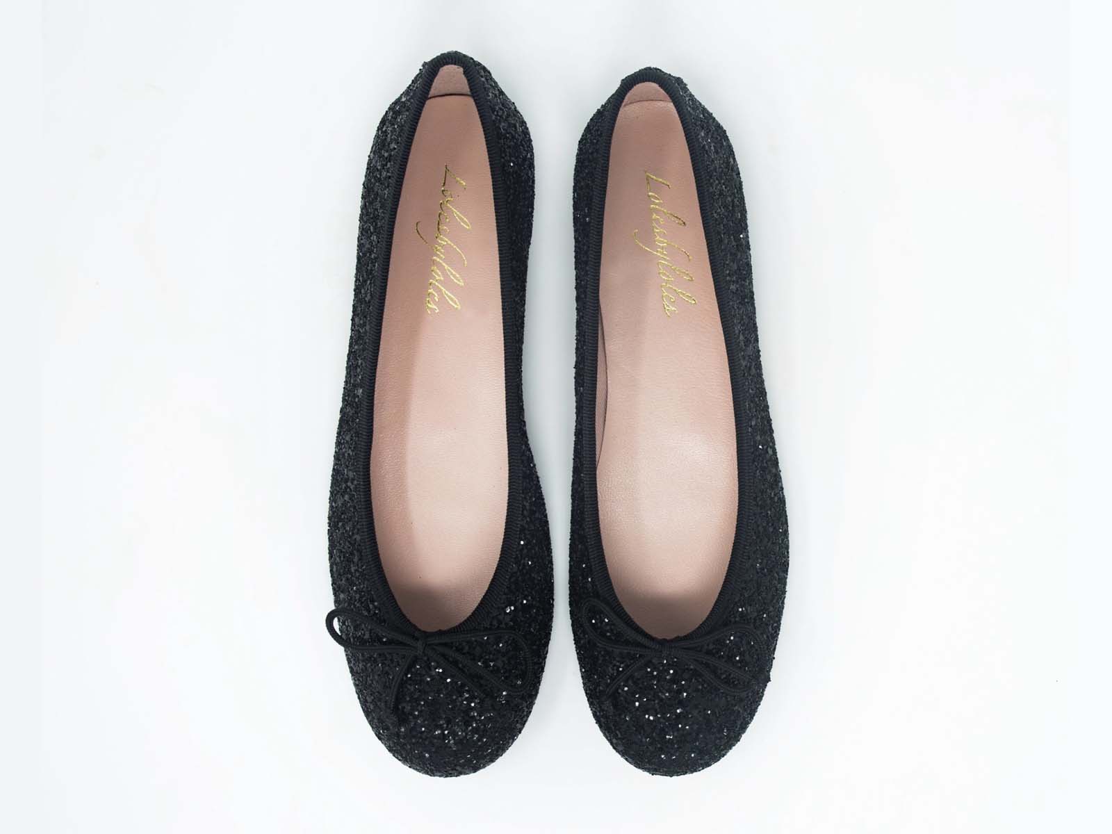 bailarinas black glitter loles by loles